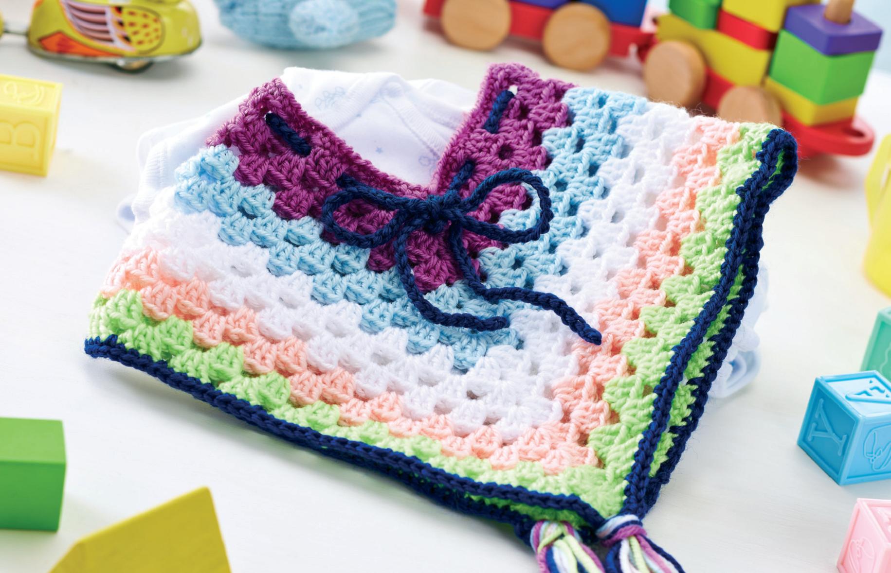Crochet online baby poncho